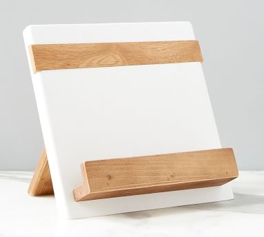 Handcrafted Reclaimed Wood Tablet/Cookbook Holder, White - Image 4