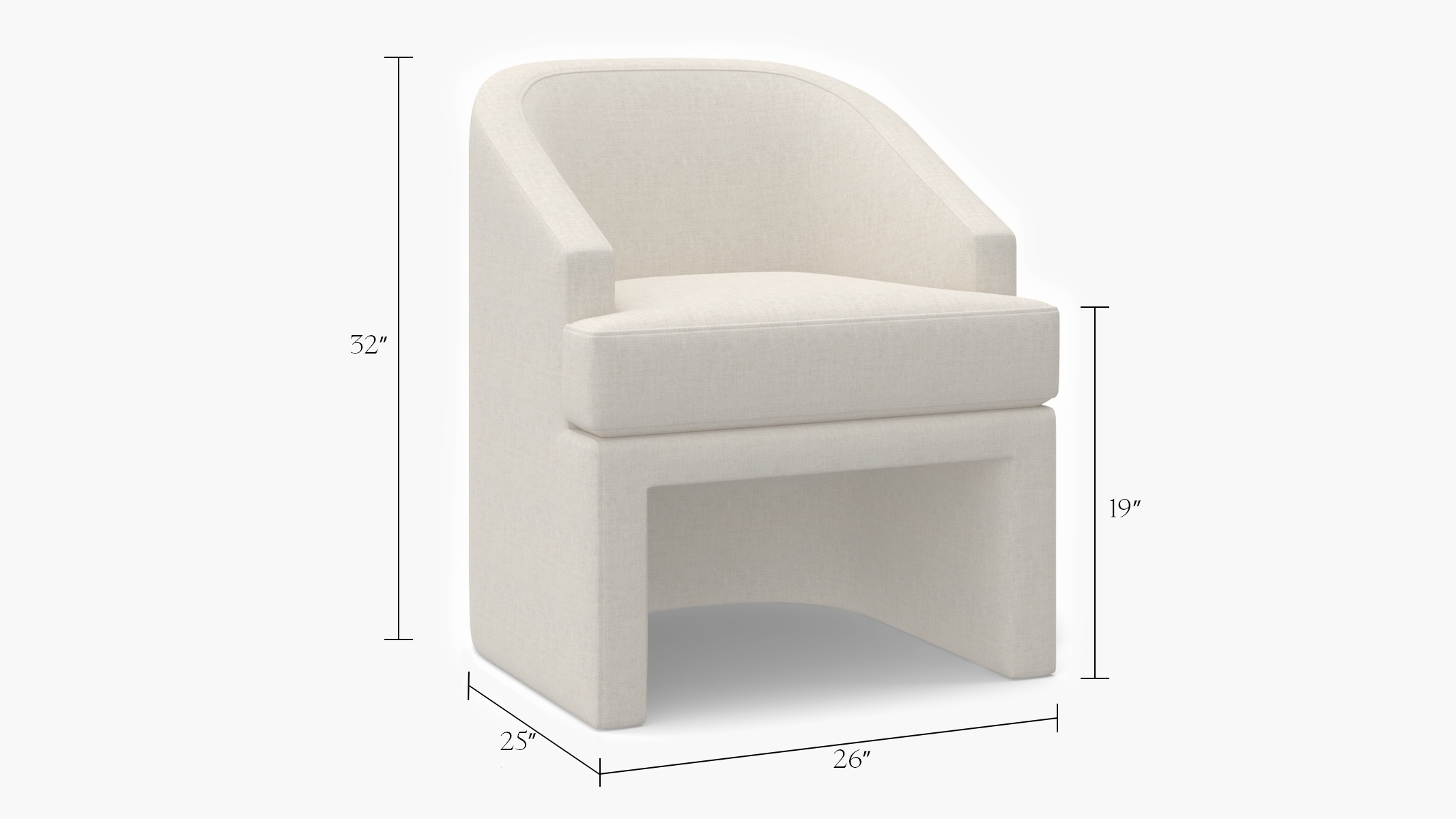 Arco Dining Chair, Fawn Performance Velvet - Image 2