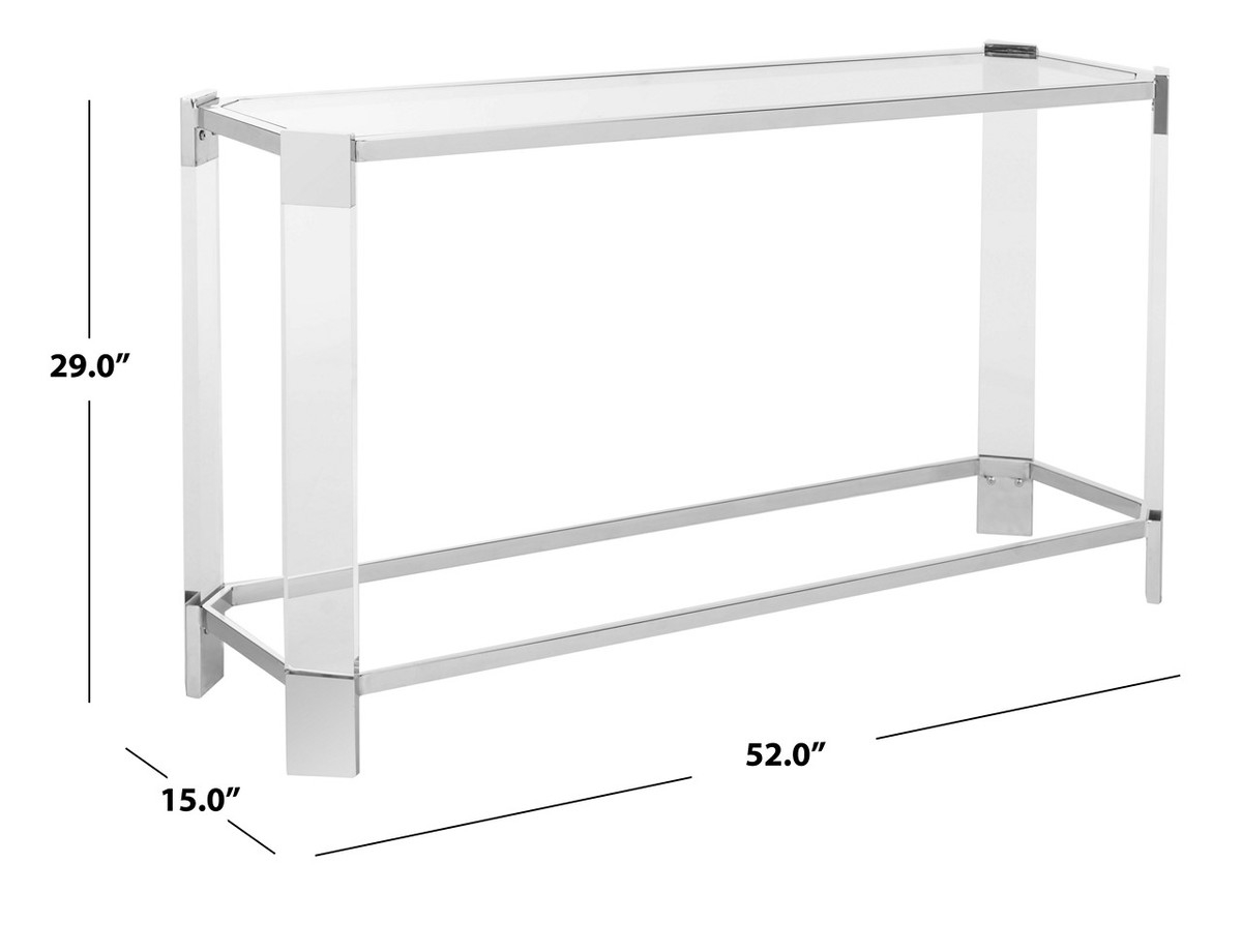 Gianna Acrylic Console Table - Silver/Clear - Safavieh - Image 5