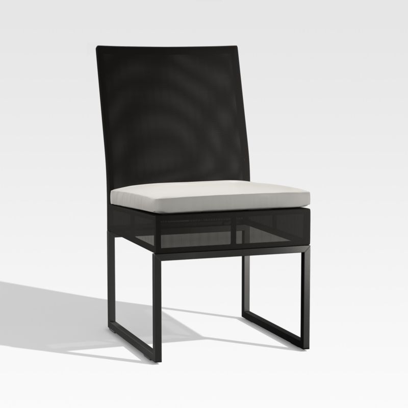 Dune Black and White Outdoor Dining Side Chair - Image 1