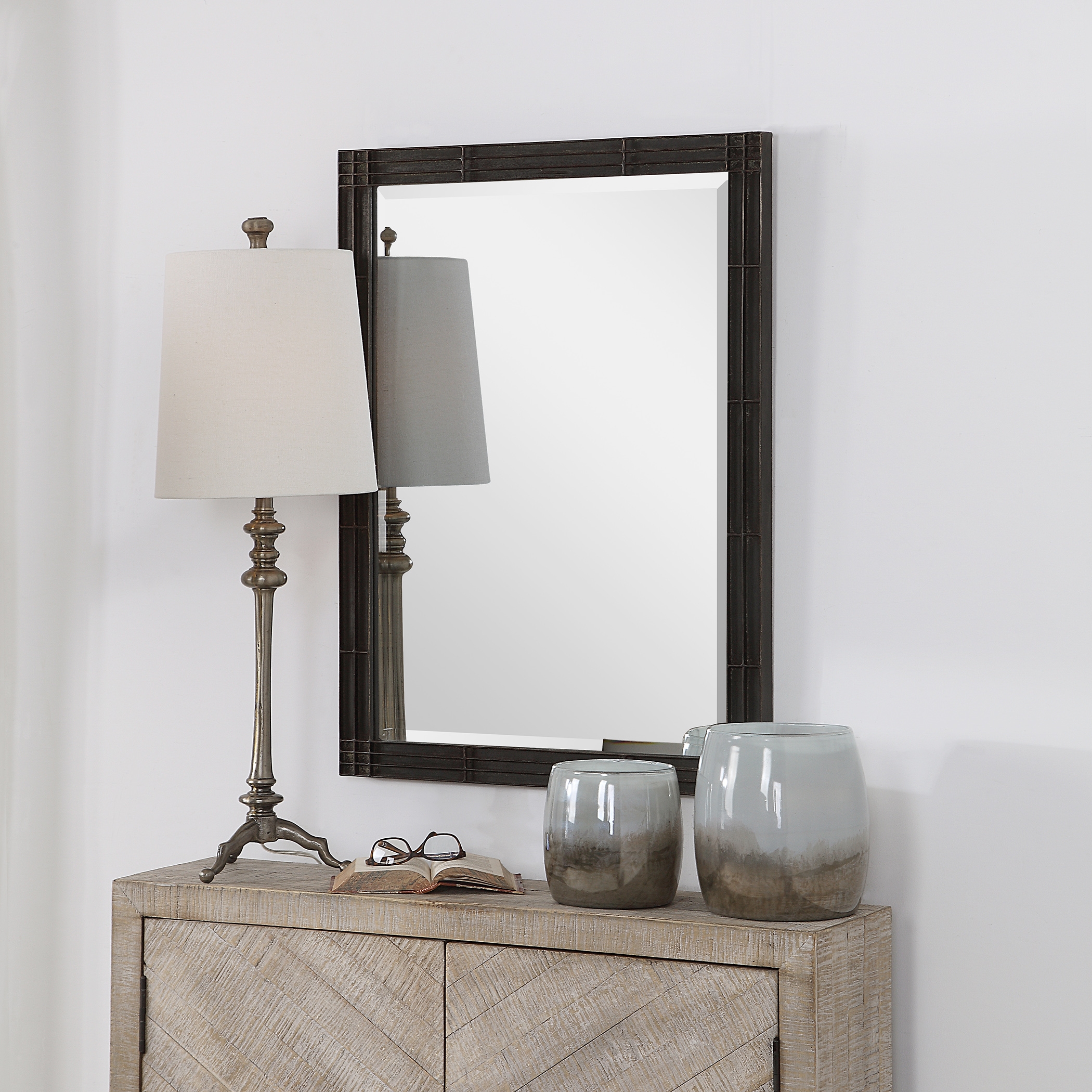 Gower Aged Black Vanity Mirror - Image 2