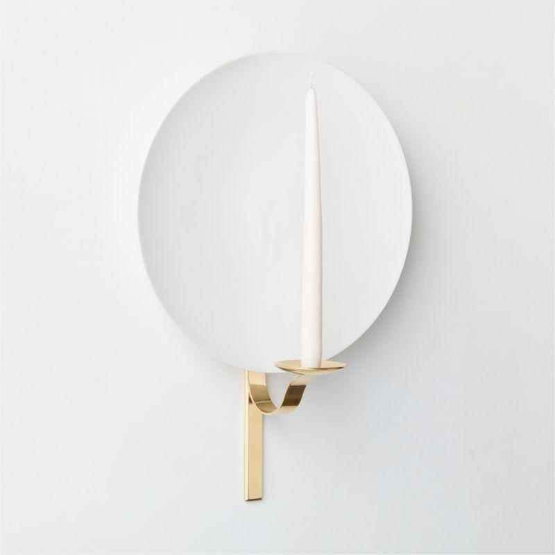 Parabola Bone China Wall Sconce Taper Candle Holder - Image 1