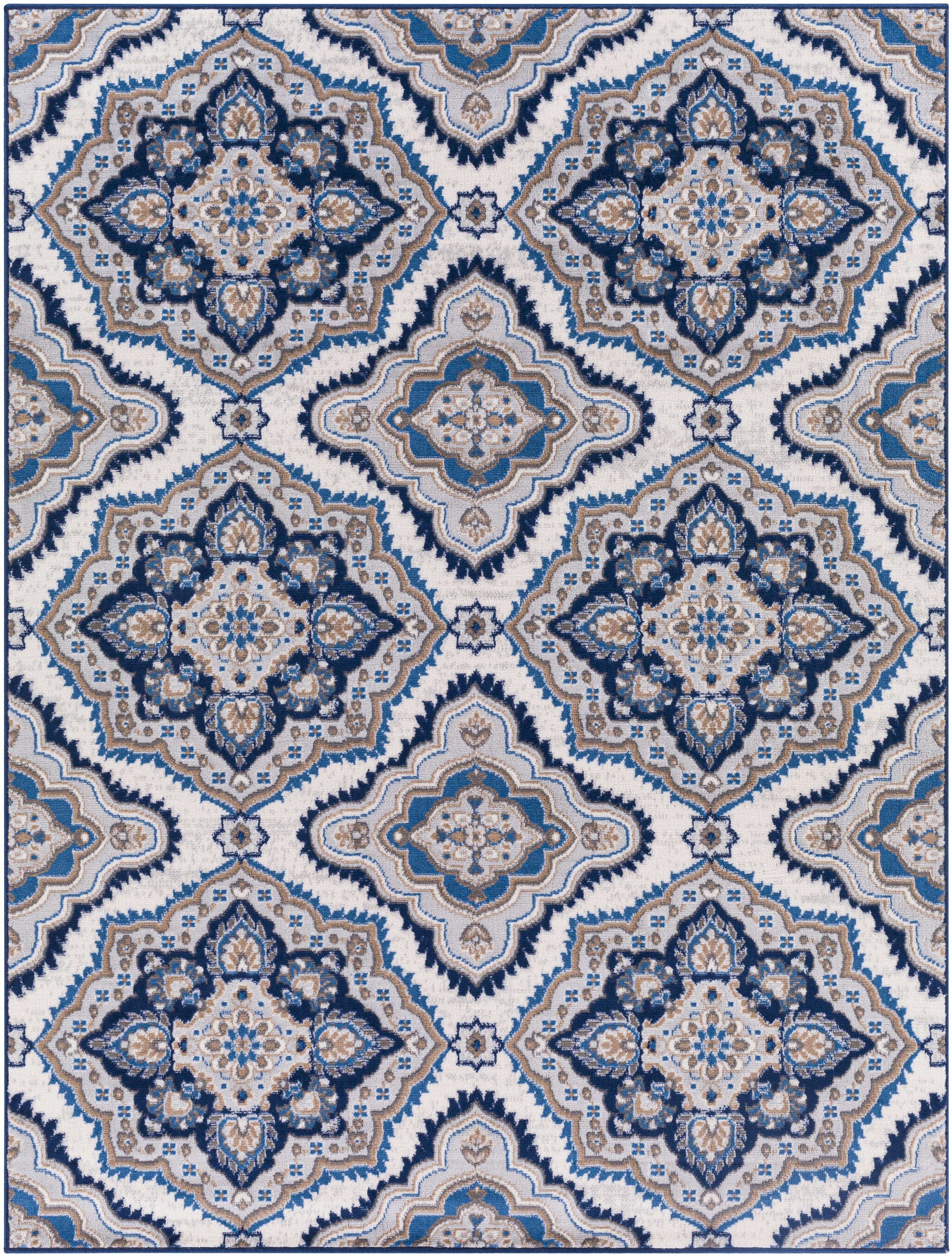 Cesar Blue Indoor 5'3" x 7' Machine Woven Rug - Image 0