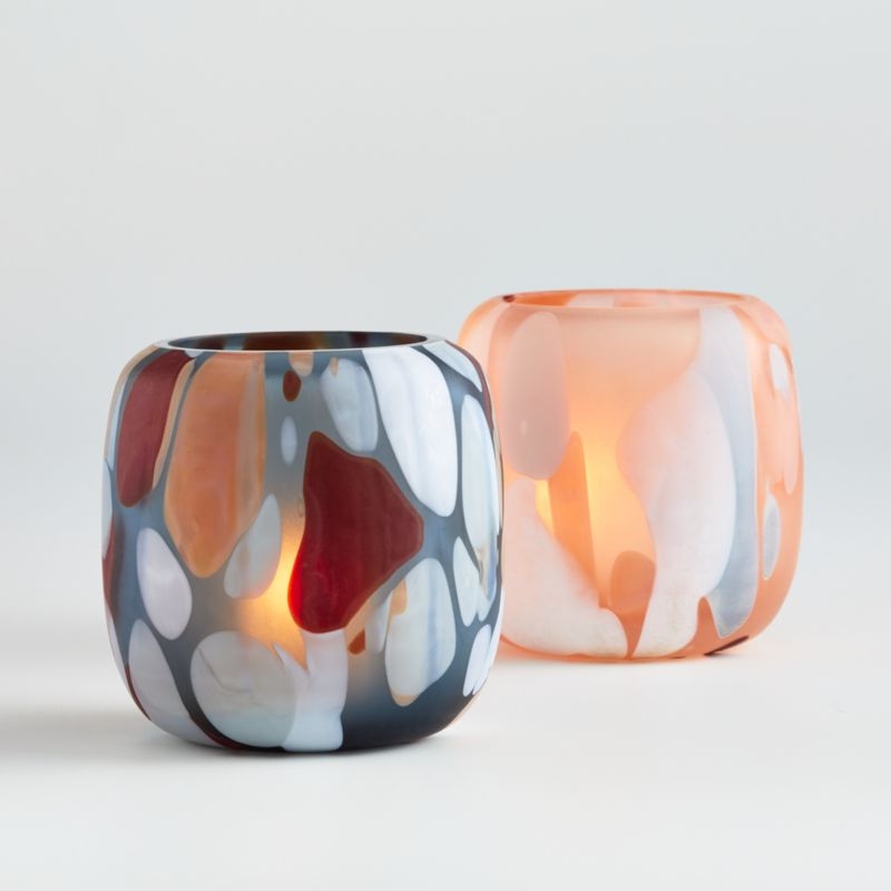 Mont Grey Multicolored Glass Tealight Holder - Image 2