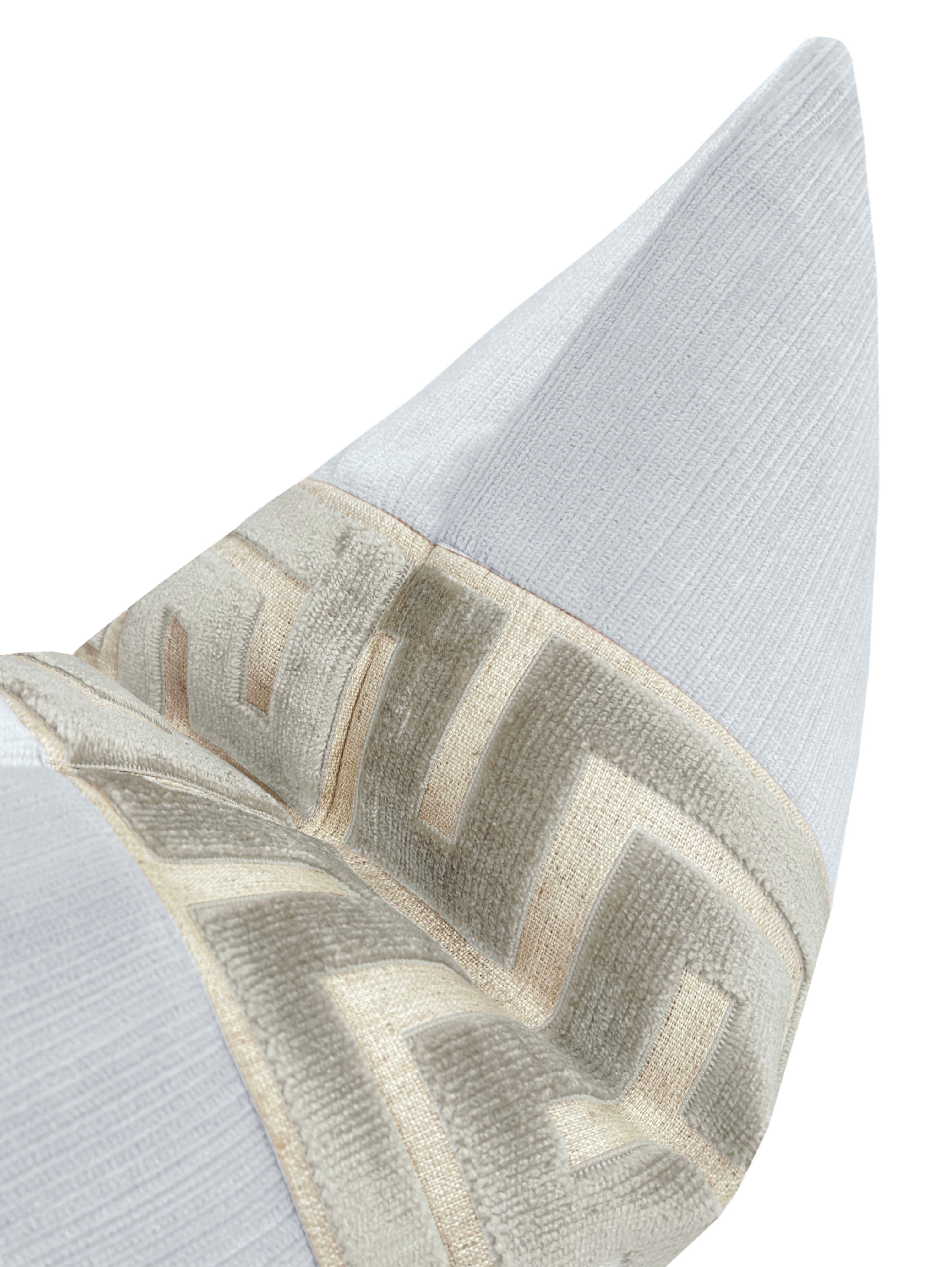 THE LITTLE LUMBAR :: STRIE VELVET // MIST + PLATINUM GREEK TRIM - LITTLE LUMBAR 12" X 18" - Image 2