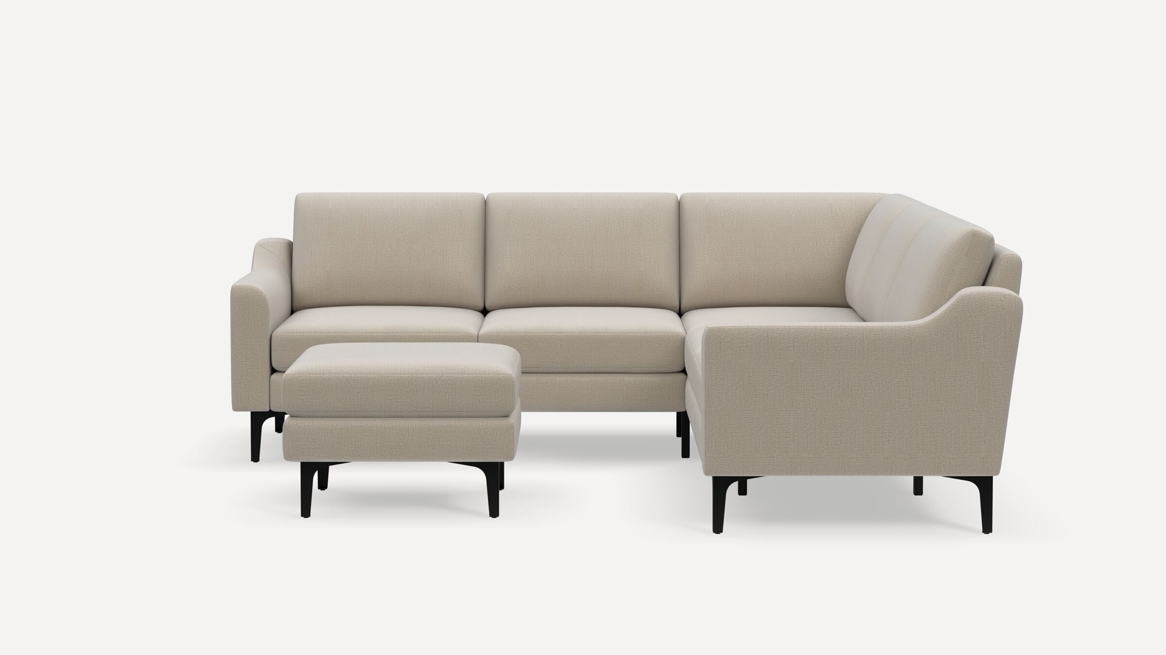 Nomad 5-Seat Corner Sectional with Ottoman - Georgia Clay - Performance Chenille / Black - Metal / Slope - Image 0