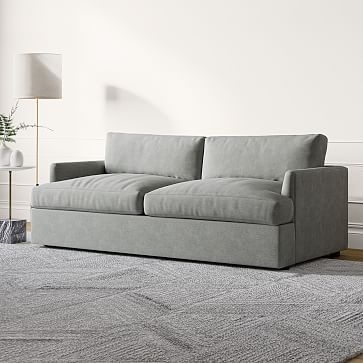 Haven Queen Sleeper Sofa, Trillium, Distressed Velvet, Mineral Gray, Concealed Supports - Image 2