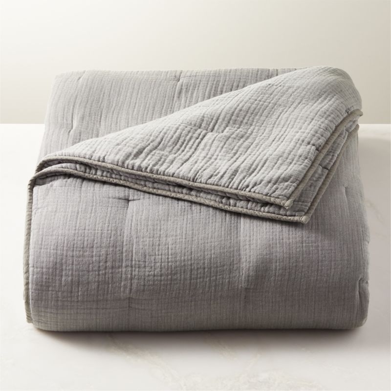 Alto Grey Organic Cotton King Quilt - Image 1