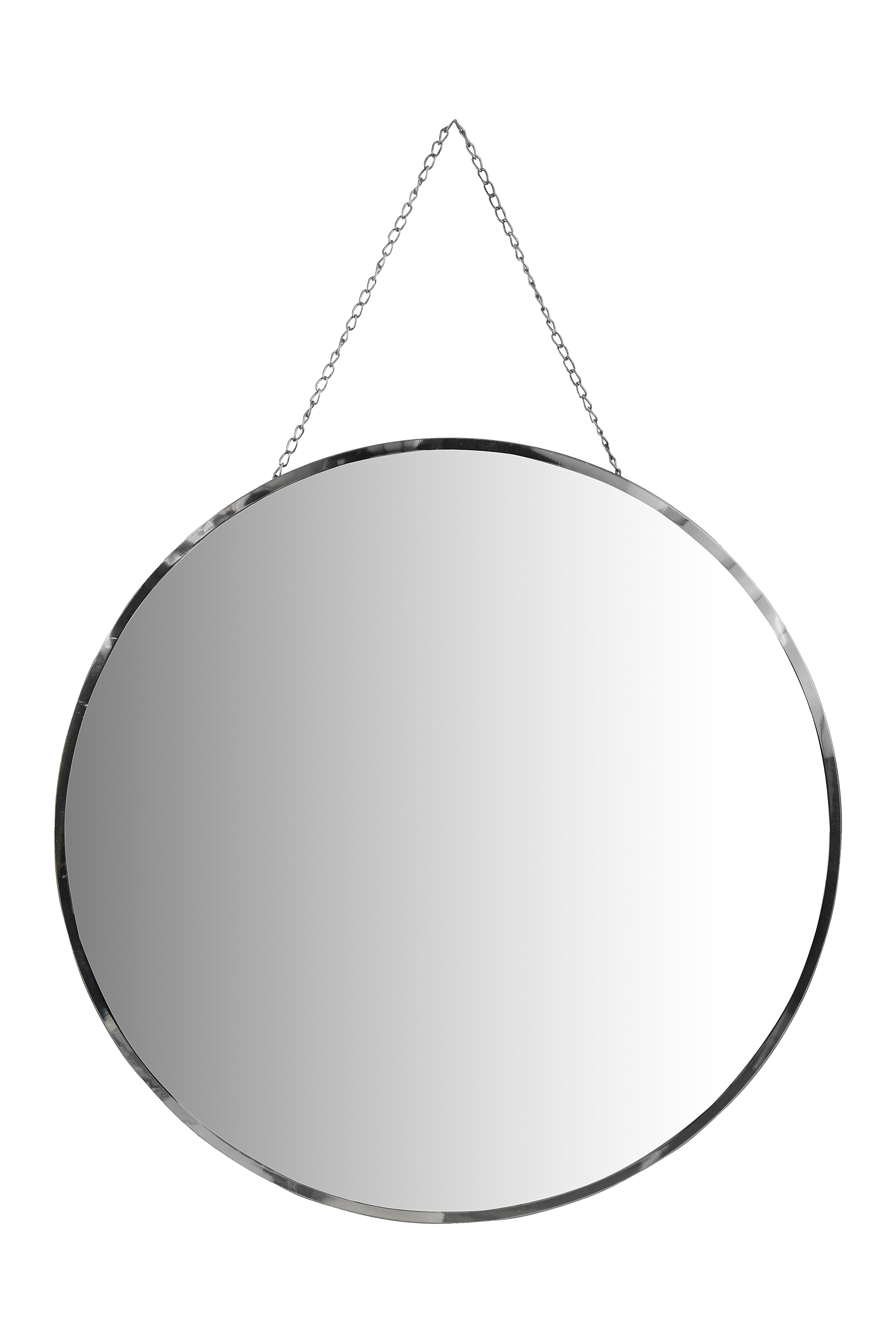 Round Frameless Wall Mirror with Decorative Chain - Image 0