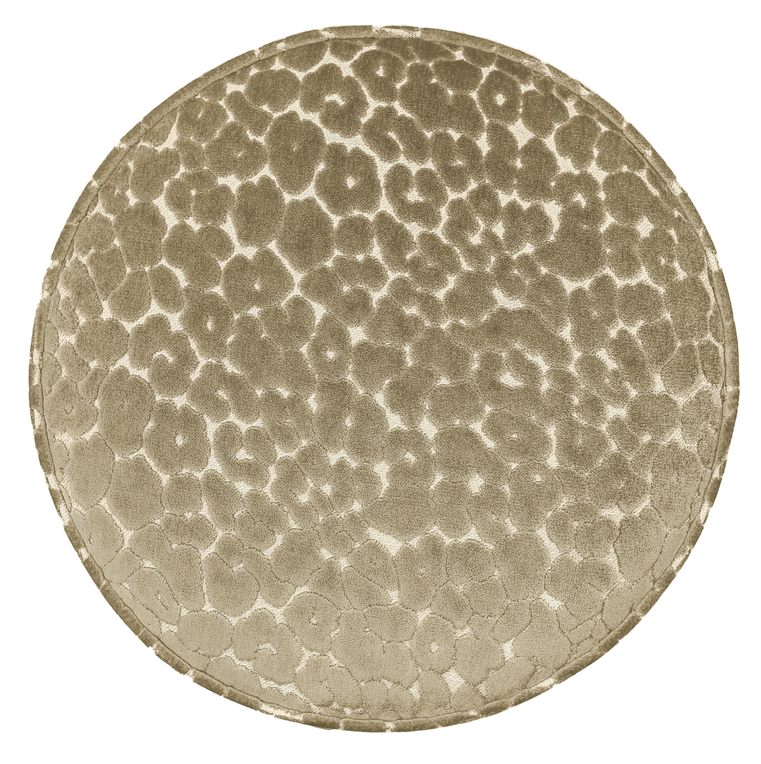 THE TIGHT ROUND OTTOMAN :: LEOPARD CUT VELVET // TAUPE - 17" Diameter X 19" Height - Image 3