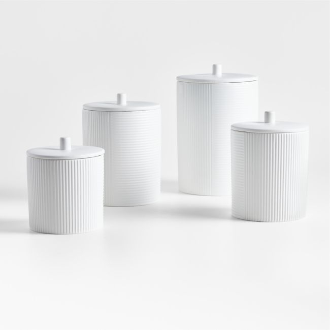 Crate & Barrel Hanno Textured Ceramic Canister Set - Image 0