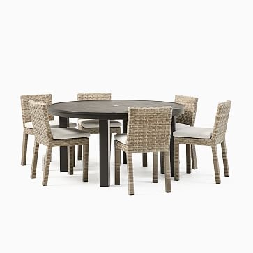 Portside Aluminum Outdoor 58.5 in Round Dining Table, Dark Bronze - Image 1