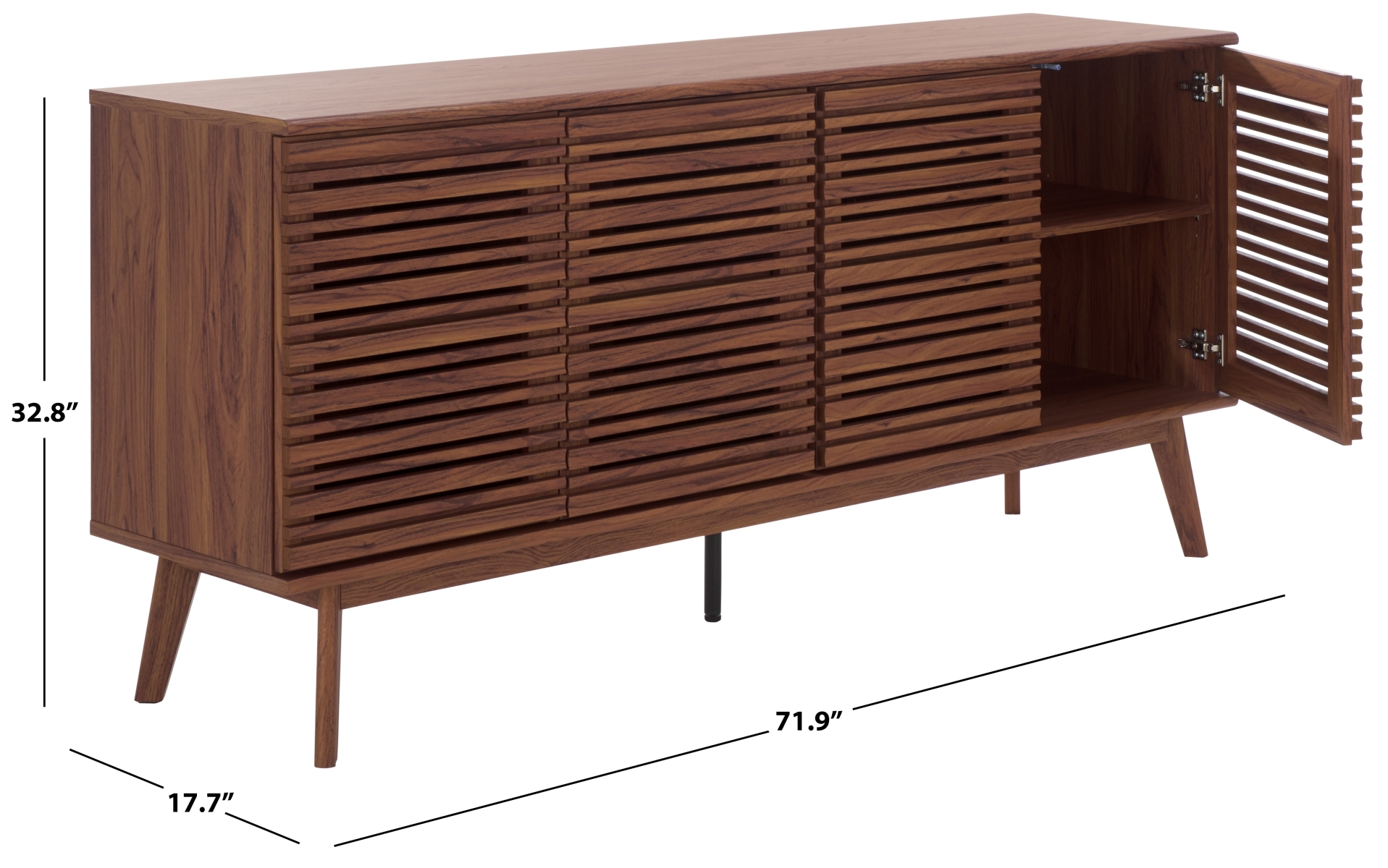 Atlantes Large 4 Door 4 Shelf  Media - Walnut - Image 9