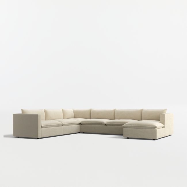 Lotus Deep Modular 4-Piece L-Shaped Sectional Sofa with Chaise Lounge - Image 0