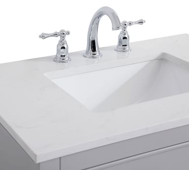Clemens Single Sink Vanity Cabinet, White, 24" - Image 2