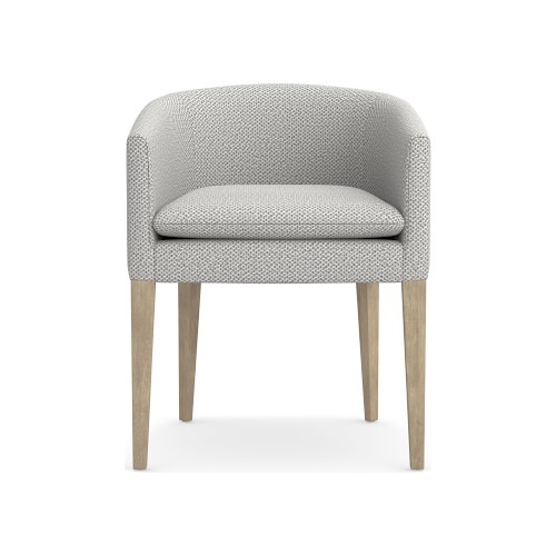 Chestnut Dining Armchair, Perennials Performance Chenille Weave, Grey, Heritage Grey Leg - Image 0