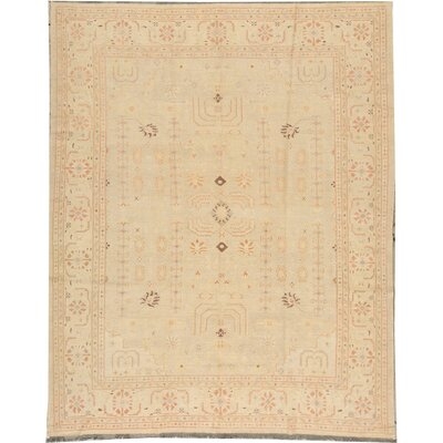 Oriental Hand-Knotted Wool Ivory Area Rug - Image 0