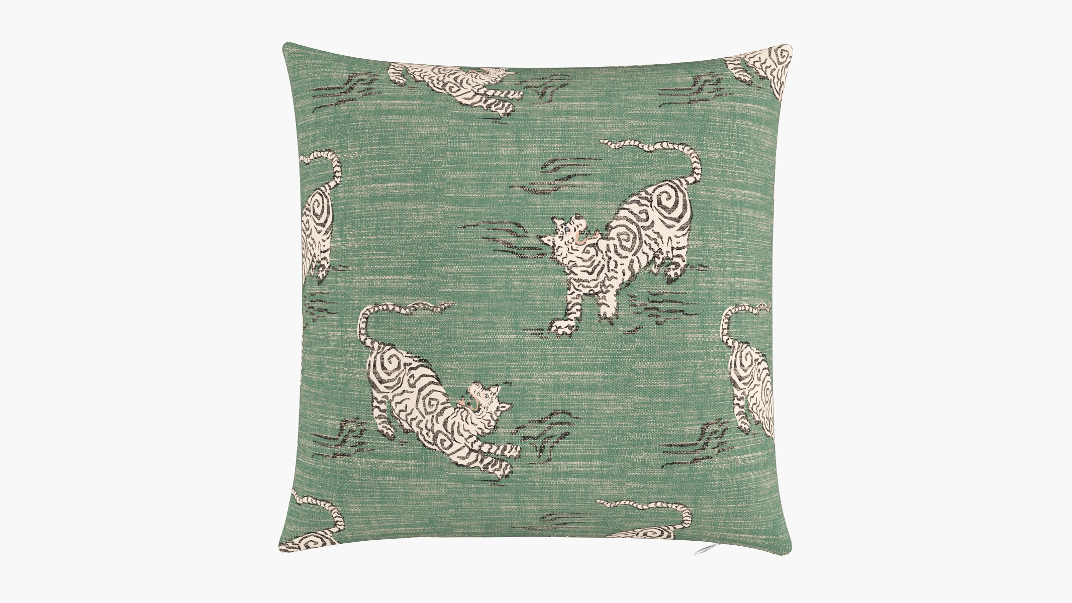 Throw Pillow 20", Emerald Tigresse, 20" x 20" - Image 0