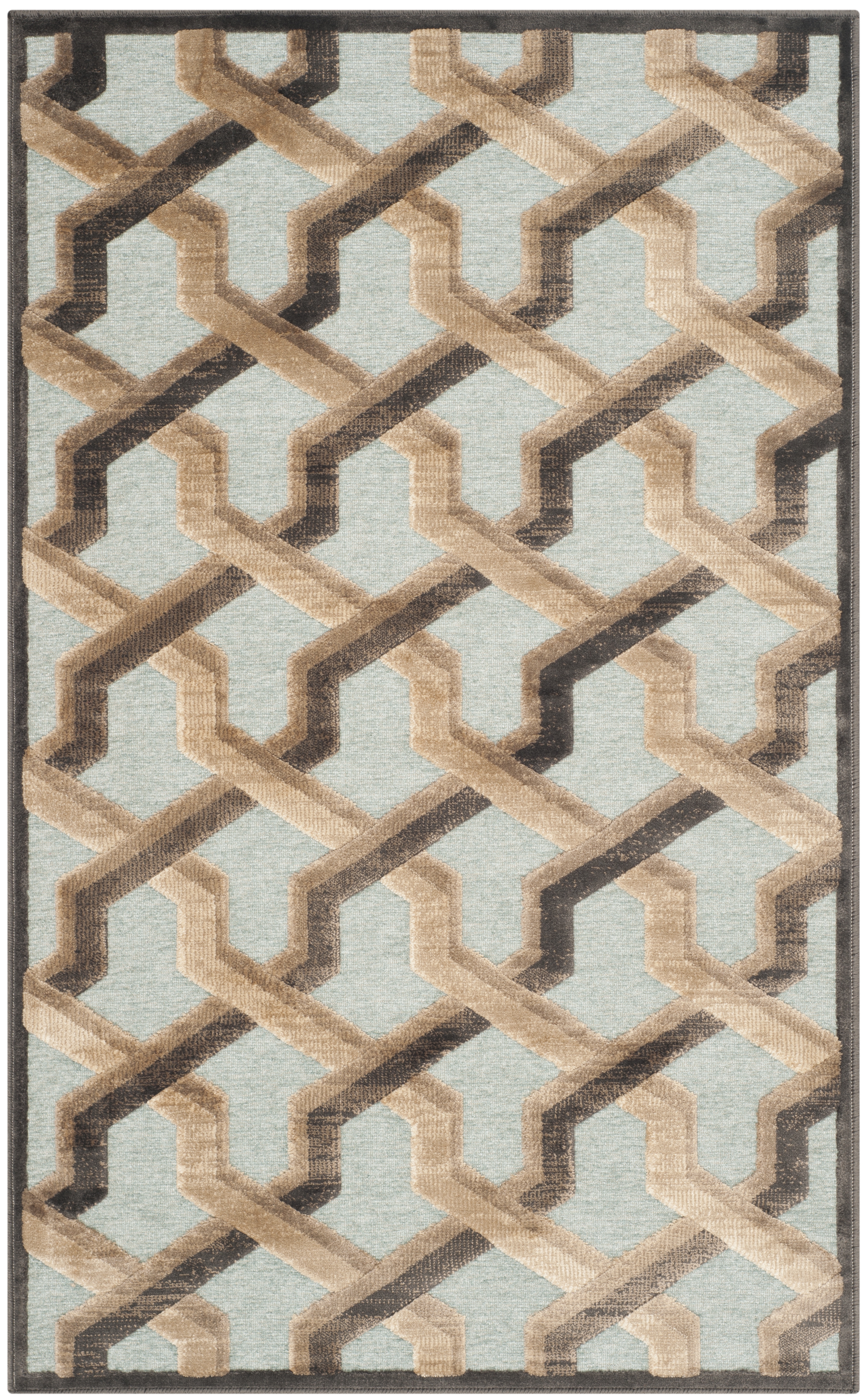 Arlo Home Woven Area Rug, PAR354-3370, Soft Anthracite/Aqua,  2' 7" X 4' - Image 0