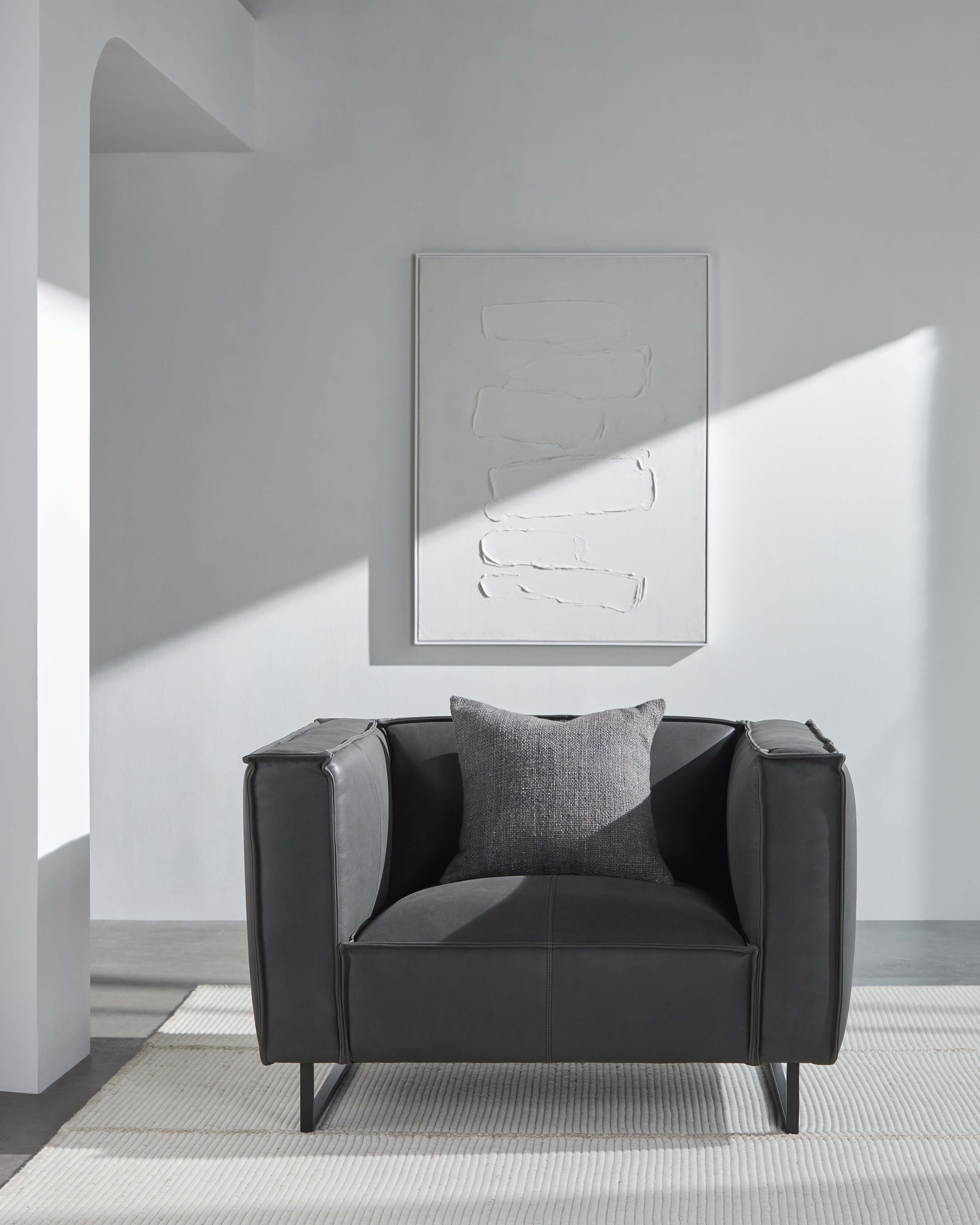 Dylan Leather 31"H x 47"W x 39"D Accent Chair - Image 1