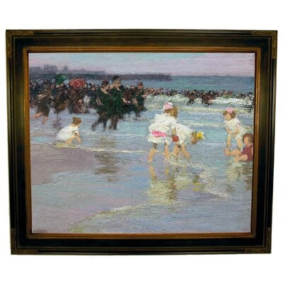 'Beach Scene - Sunday on the Beach 1915' Framed Print on Canvas - Image 0