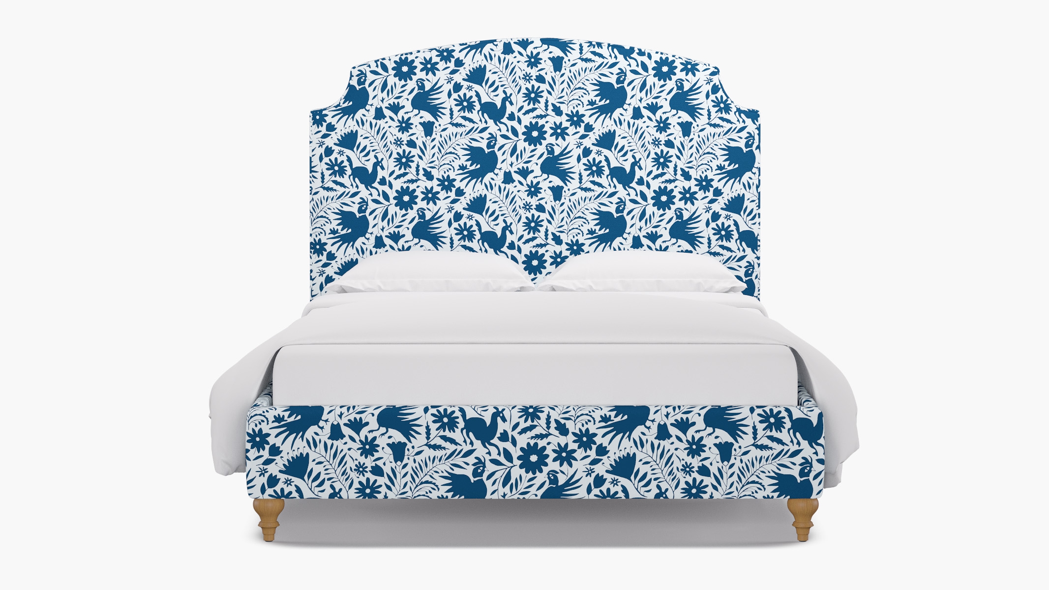 Cove Bed, Cerulean Frida, Natural Traditional Turned Leg, Twin - Image 0