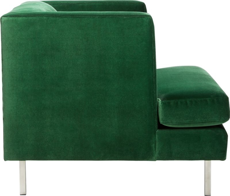 Avec Emerald Green Chair with Brushed Stainless Steel Legs - Image 3