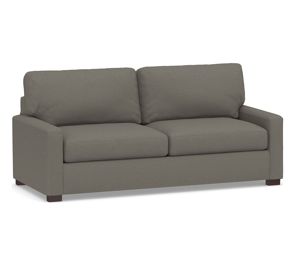 Turner Square Arm Upholstered Sleeper Sofa 2-Seater 84", Polyester Wrapped Cushions, Chunky Basketweave Metal - Image 0