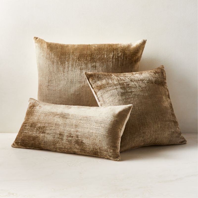 Truette Light Olive Green Turkish Silk Throw Pillow with Down-Alternative Insert 23''x23" - Image 3