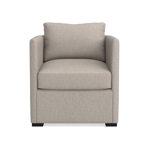 Naples Chair, Standard Cushion, Perennials Performance Melange Weave, Light Sand, Ebony Leg - Image 0