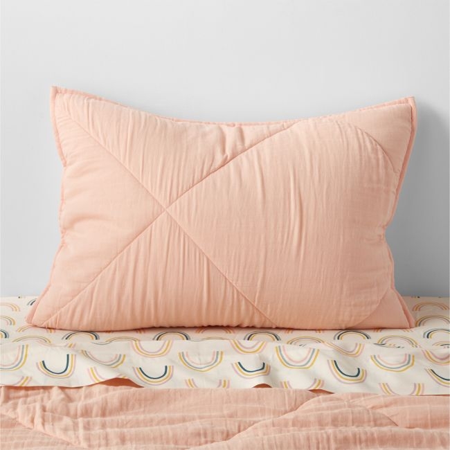 Supersoft Elegant Pink Quilted Cotton Gauze Kids Pillow Sham - Image 0