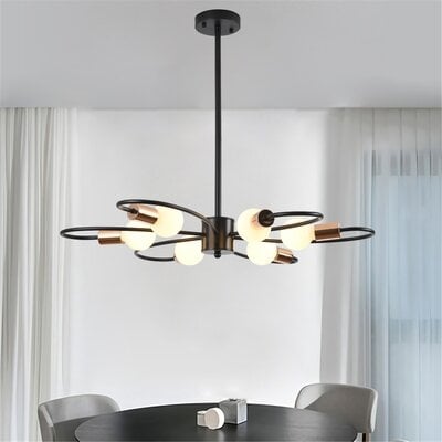 30.7 Inch 6 Light  Chandeliers Sputnik Sphere Modern For Living Room, Bedroom, Dinning Room And Restaurants - Image 0