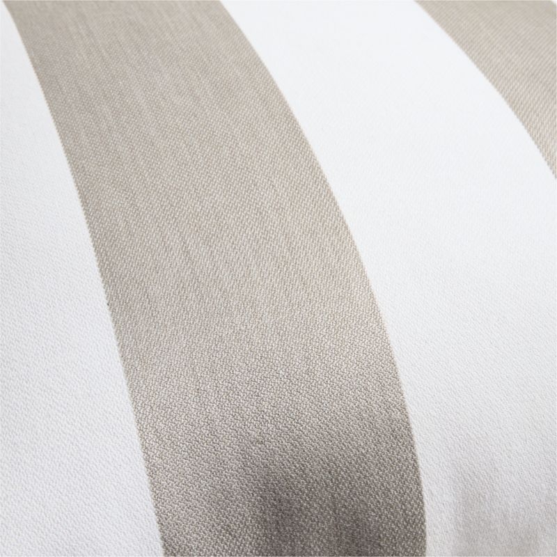 Sunbrella ® 20"x20" Cabana Flax Taupe Stripe Outdoor Throw Pillow - Image 2