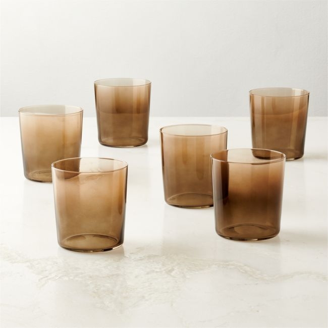 Marta Ombre Amber Double Old-Fashioned Glasses Set of 6 by Azeeza - Image 0