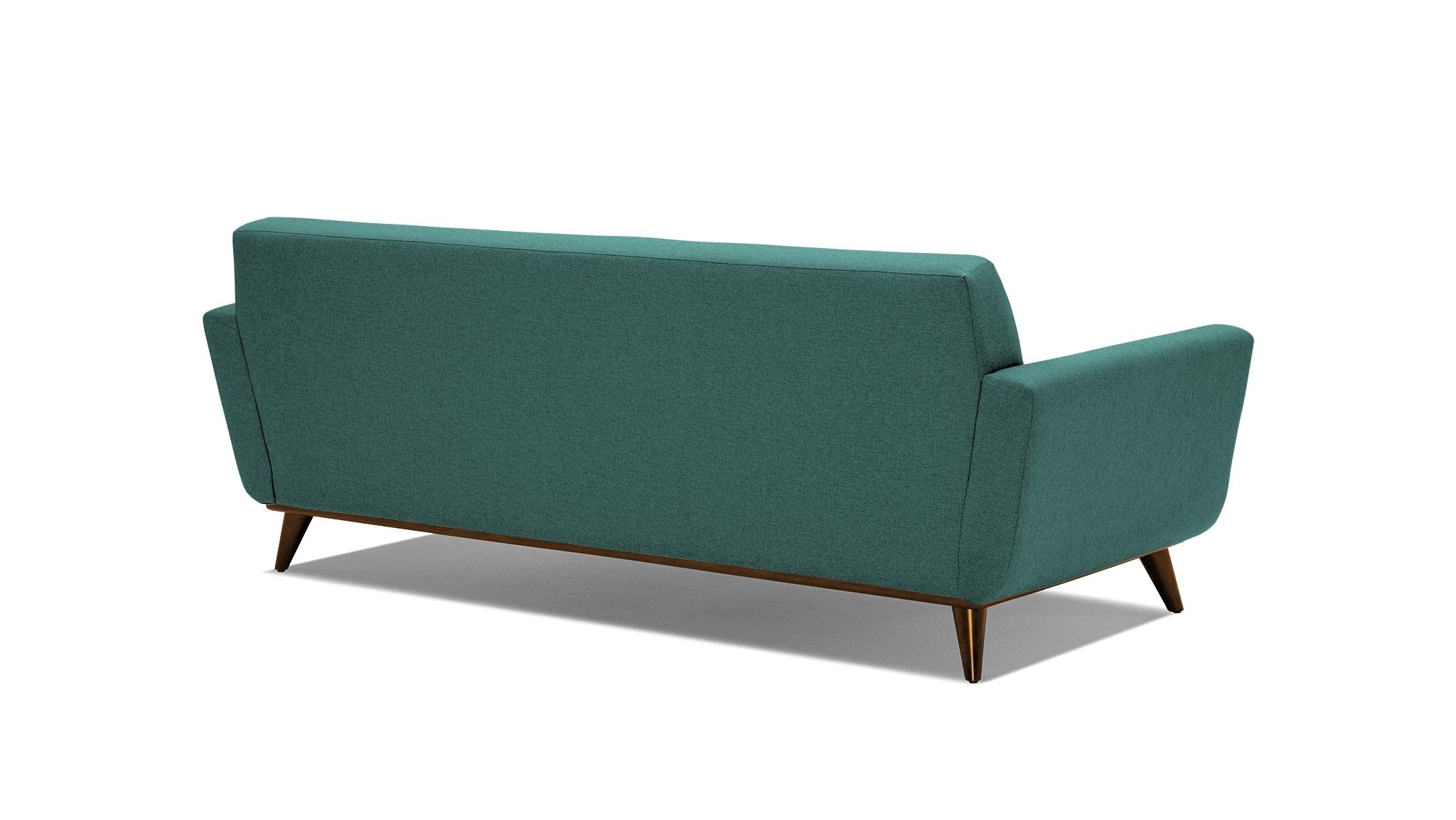 Blue Hughes Mid Century Modern Sofa - Prime Peacock - Mocha - Image 3