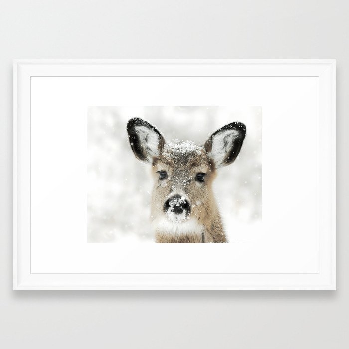 Love You Deerly Framed Art Print by Christina Lynn Williams - Scoop White - Small 13" x 19"-15x21 - Image 0