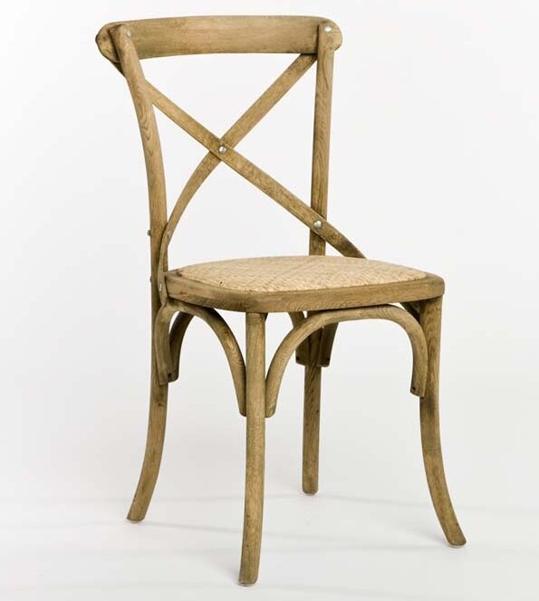 Zentique Parisienne Cafe Solid Wood Cross Back Dining Chair Color: Natural Oak - Image 0