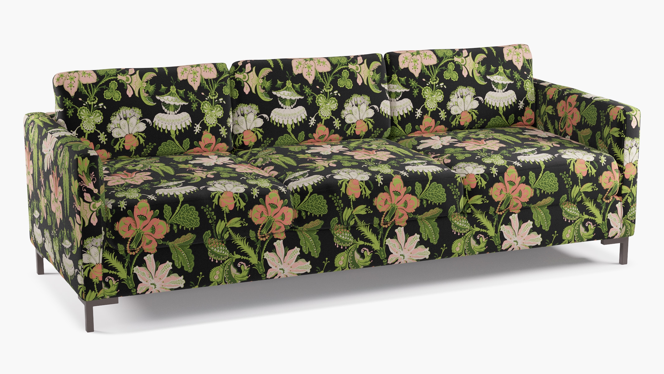 Modern Sofa, Coral Onyx Rossetta, Bronze L Leg - Image 1