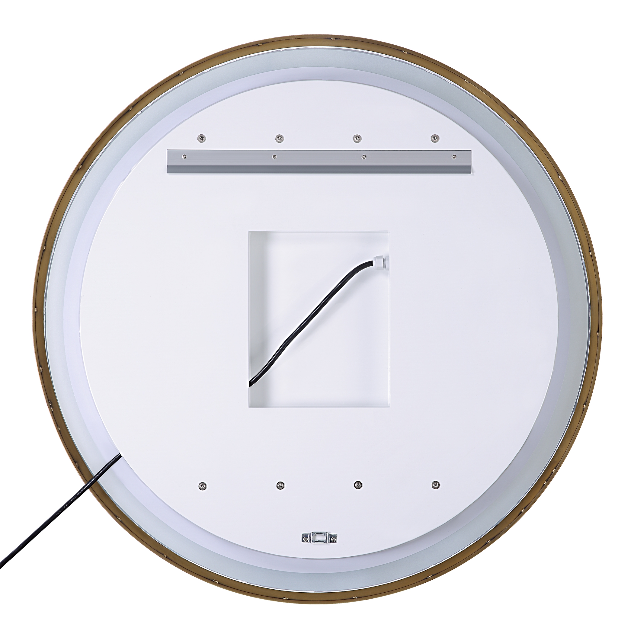 Crofton Lighted Brass Round Mirror - Image 8