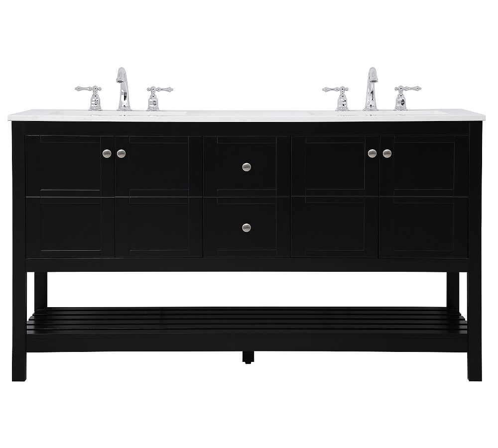 Reeves 60" Double Sink Vanity, Black - Image 0