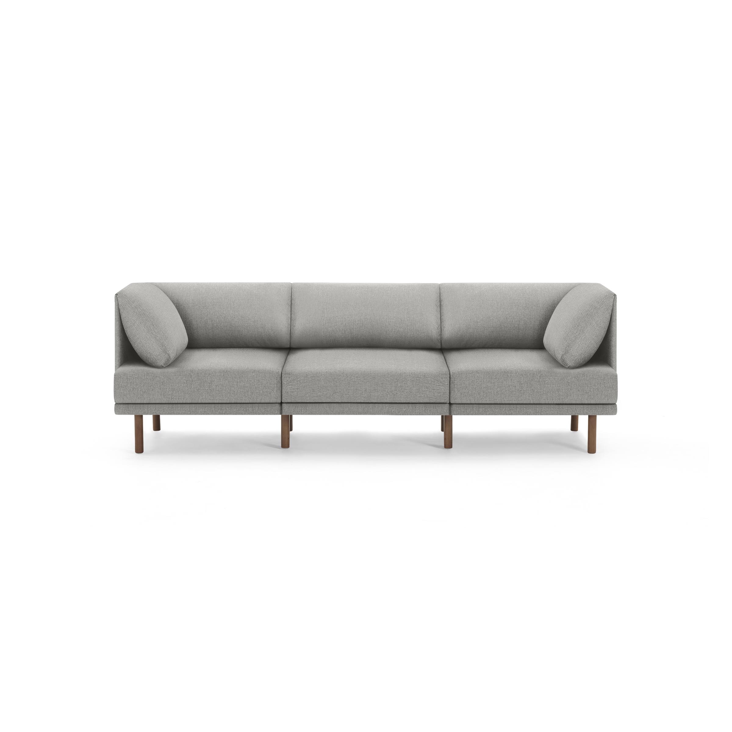 The Range 3-Piece Sofa in Stone Gray, Walnut Legs - Image 0