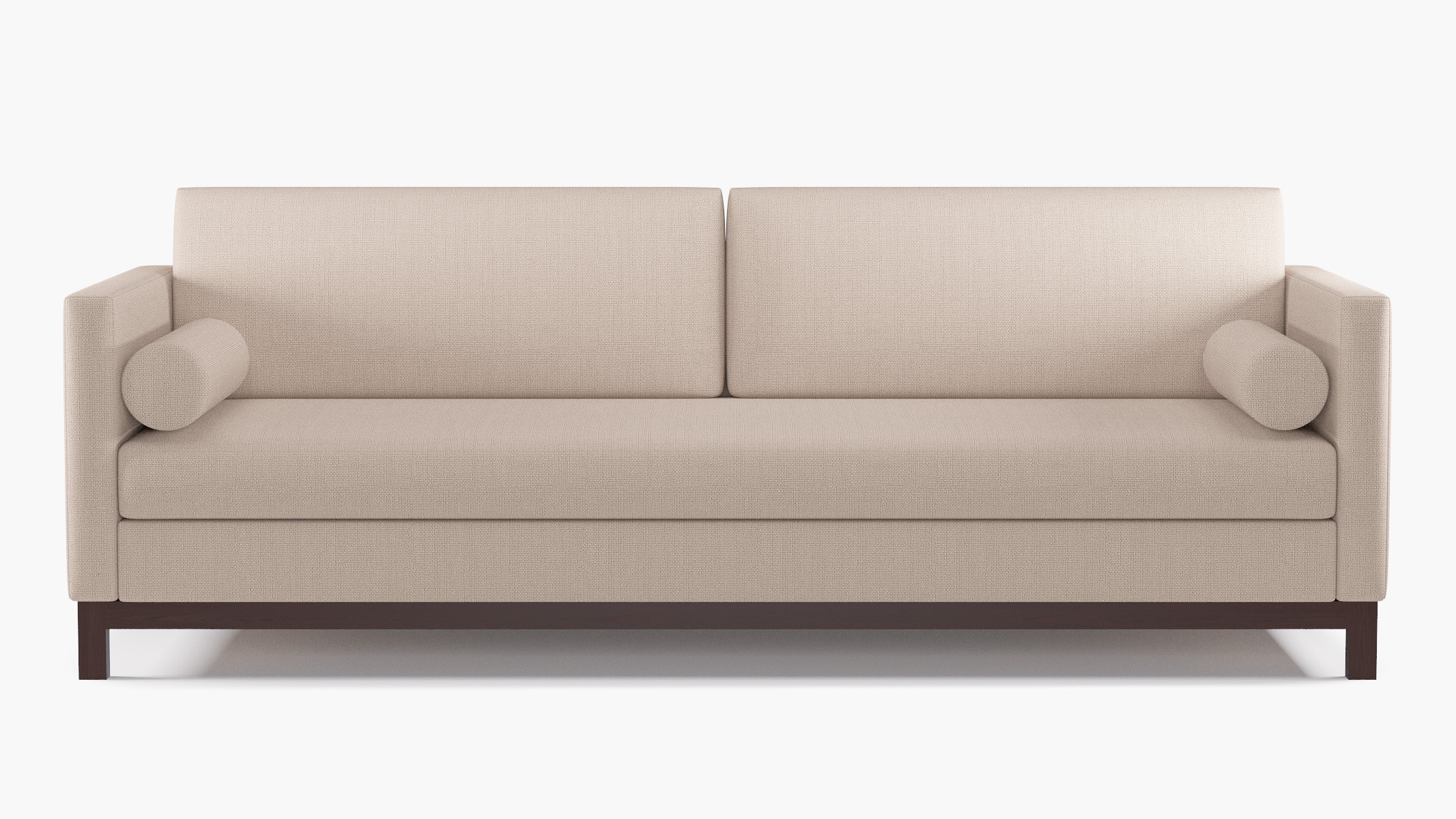 Tailored Tuxedo Sofa, Husk Everyday Linen, Espresso Wood Rail - Image 0
