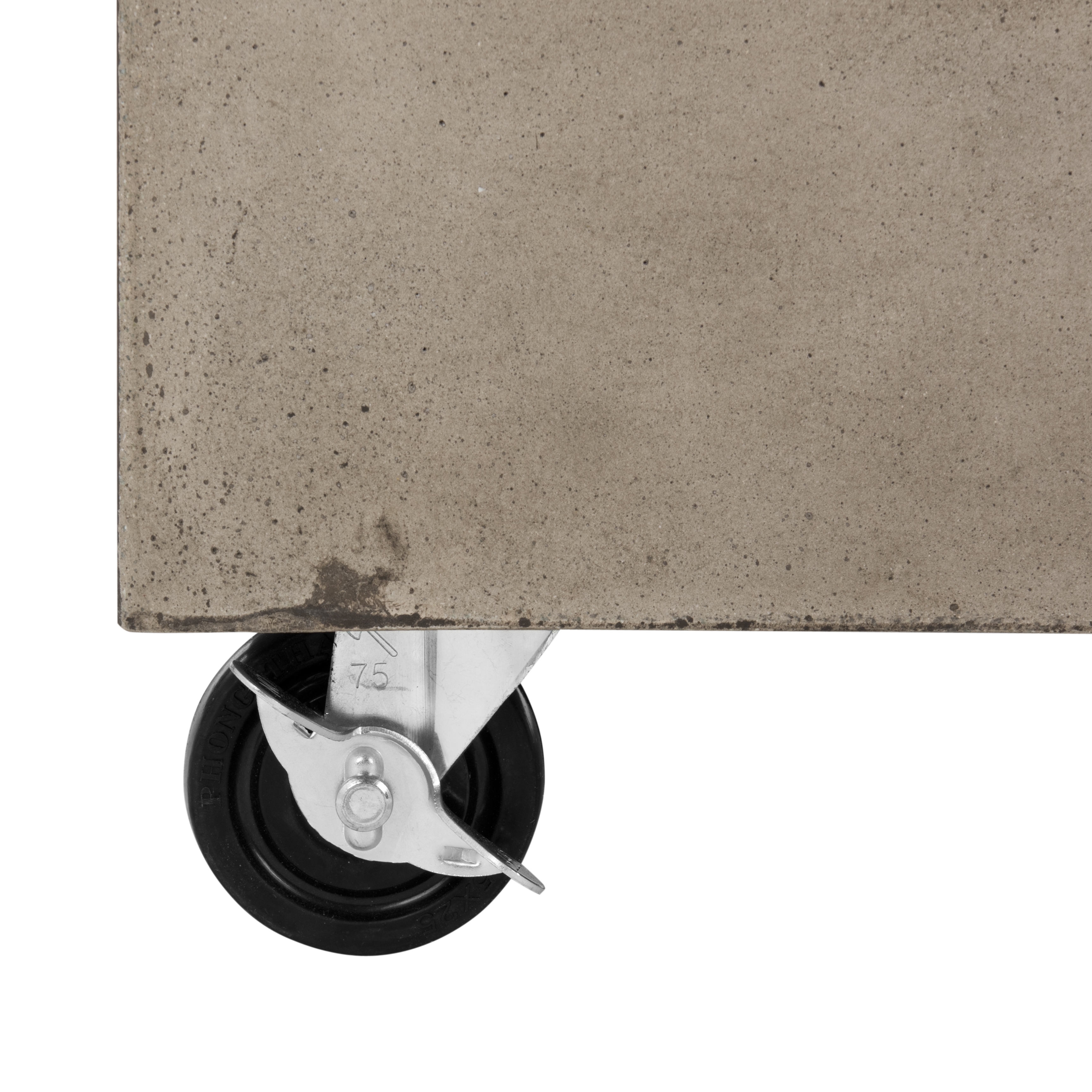 Gargon Indoor/Outdoor Modern Concrete 9.84-Inch H Coffee Table With Casters - Dark Grey - Arlo Home - Image 4