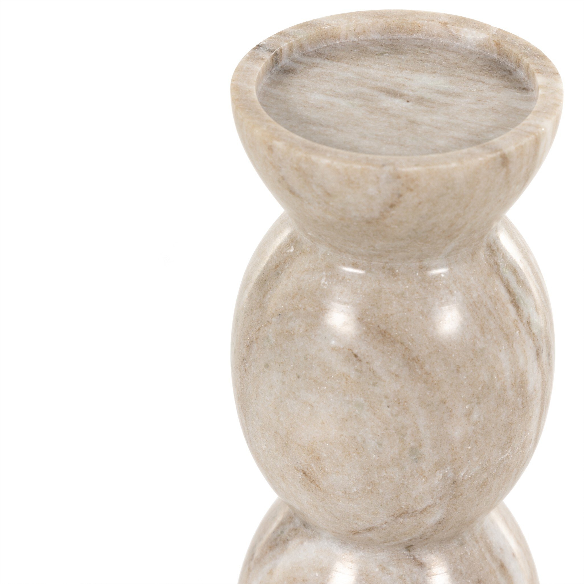 Kivu Pillar Candle Holder, Set Of 2 - River Grey Marble - Image 12