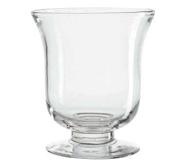 Clear Glass Footed Vase, Clear, Medium - Image 1