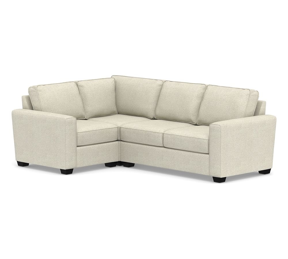 SoMa Fremont Square Arm Upholstered Right Arm 3-Piece Corner Sectional, Polyester Wrapped Cushions, Performance Heathered Basketweave Alabaster White - Image 0