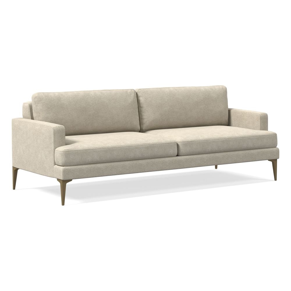Andes 86" Multi-Seat Sofa, Petite Depth, Distressed Velvet, Dune, BB - Image 0