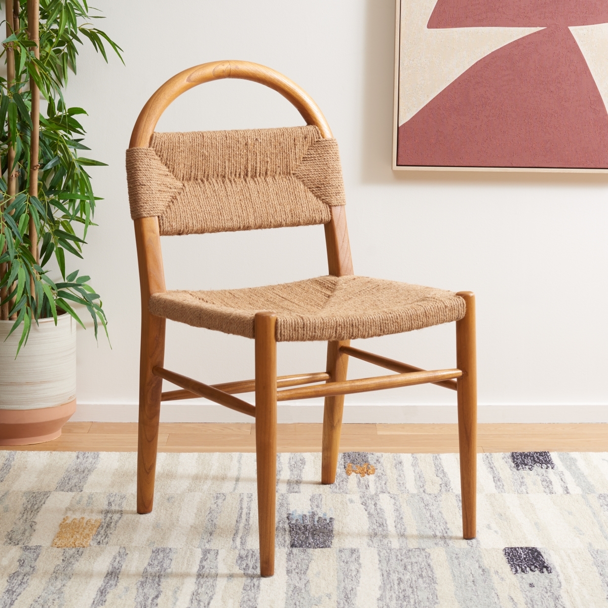 Ottilie Dining Chair - Brown / Natural - Safavieh - Image 2