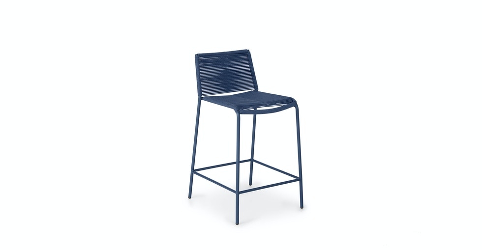 Zina Outdoor Counter Stool - Indigo Blue - Image 0