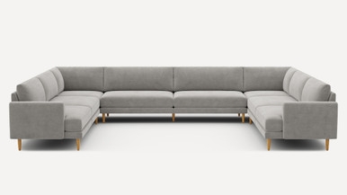 Ember U-Sectional - 153" x 121" / Crushed Gravel - Performance Chenille / Oak - Wood - Image 1